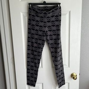 Pink gray and black printed leggings